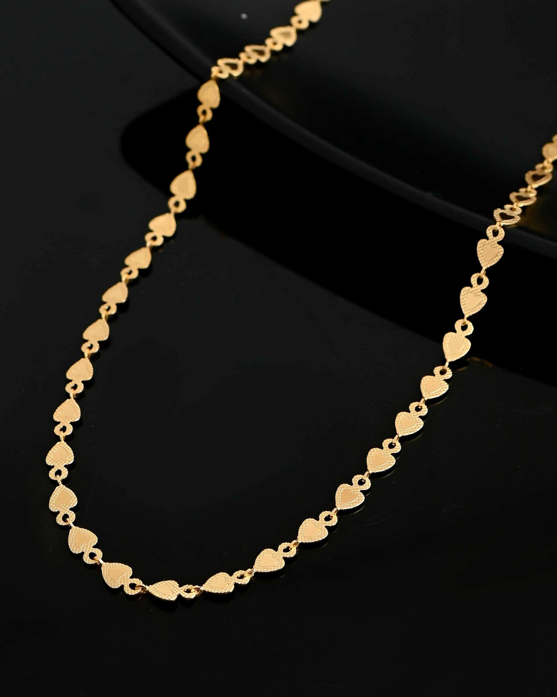 VOJ Gold-Polished Heart Shaped Chan for Women | Swadesiicart