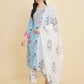 Designer Stylish skyblue Cotton Stitched Suit With Dupatta - Tanisha | Swadesiicart