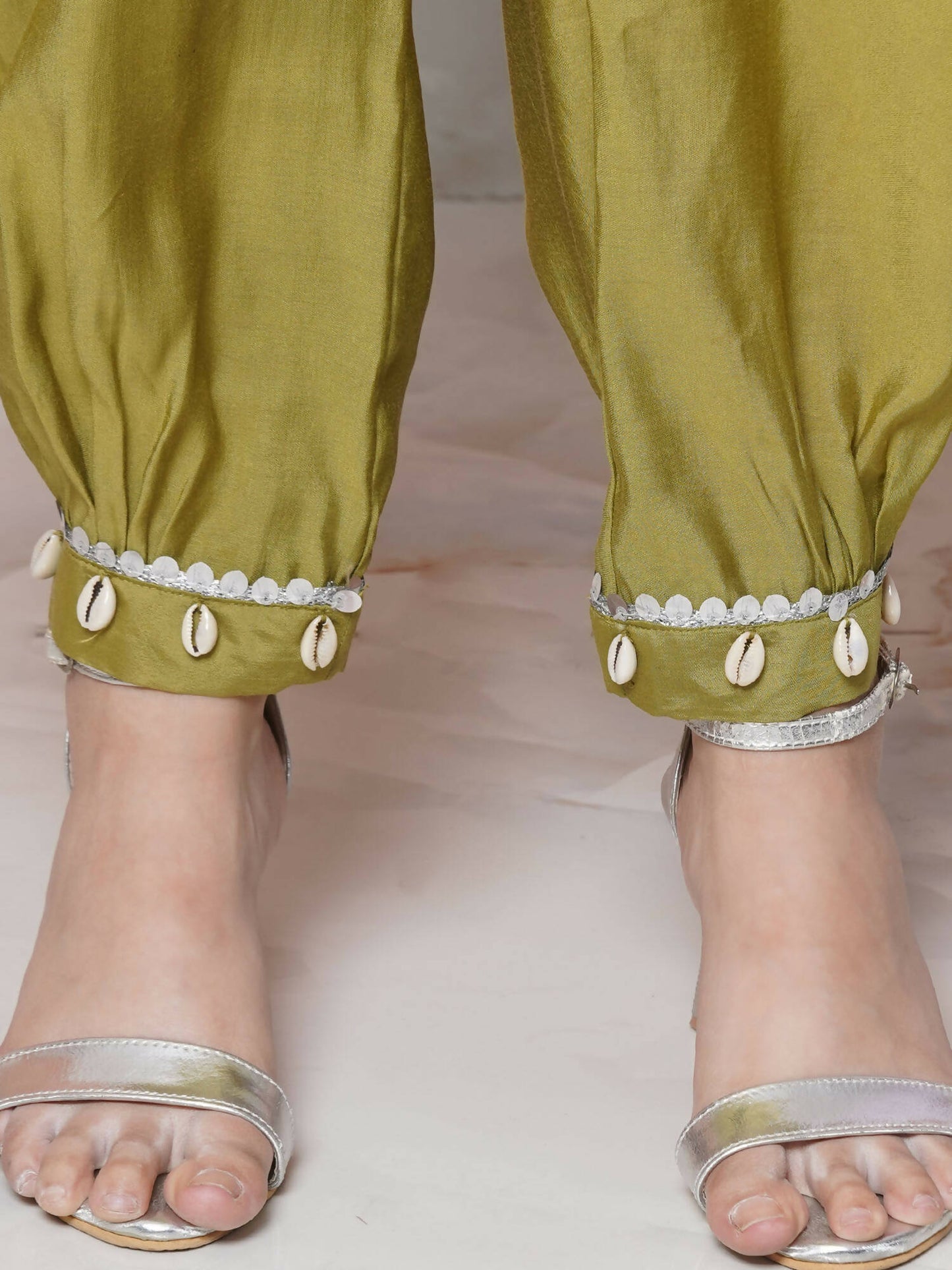 Women Republic Green Art Silk Embroidered Kurta with Afghani Salwar | Swadesiicart