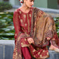Jyoti Fashion Women's Maroon Pure Silk Elegant Jacquard Woven Kurta with Trouser & Dupatta | Swadesiicart