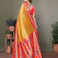 Aastha Fashion Yellow Tissue Silk Paithani Woven Saree