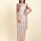 Peach Pure Georgette Sequence work Ready to wear Saree with stitched Blouse - Satiksha | Swadesiicart