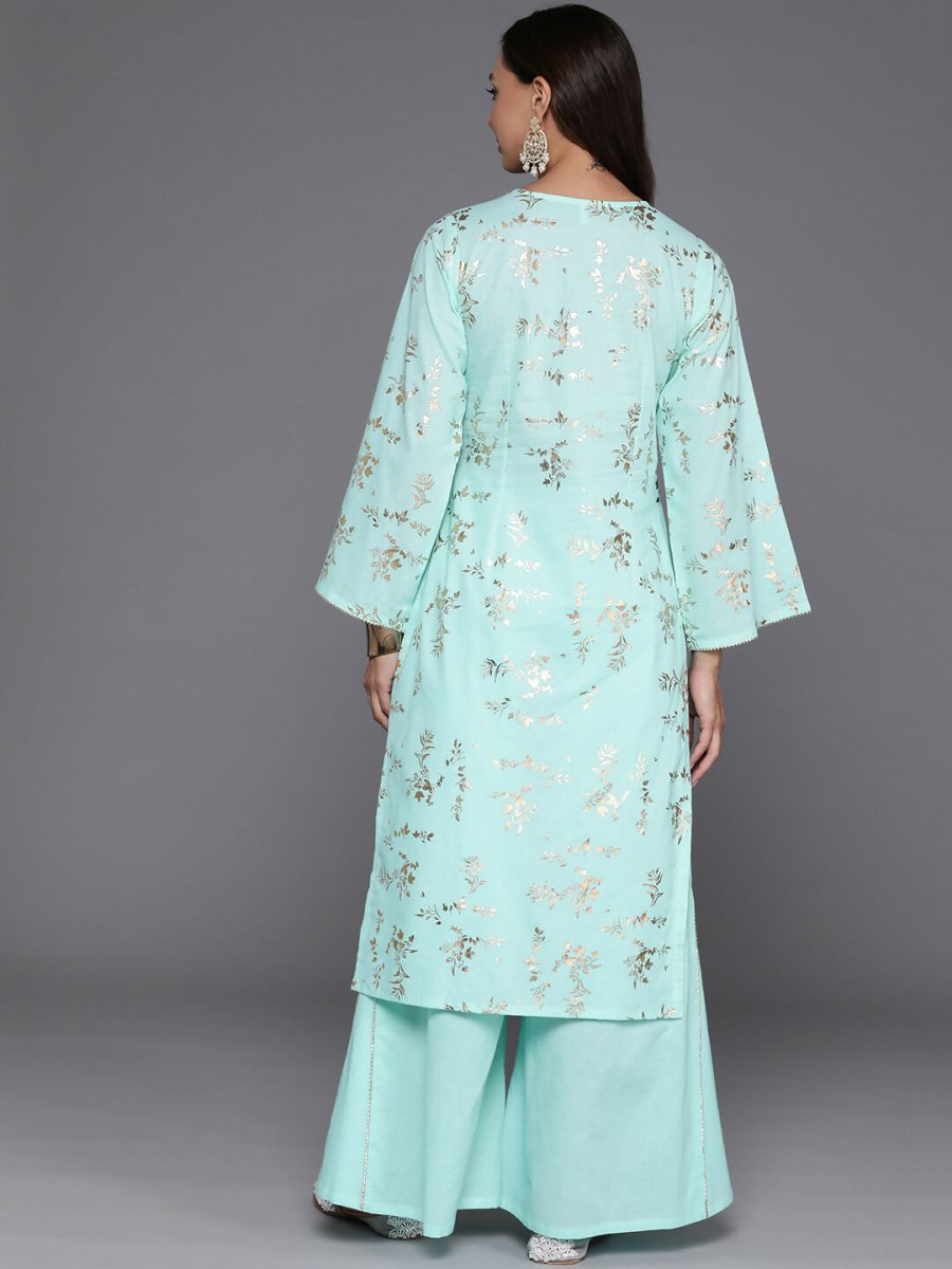 Ahalyaa Women's Traditional wear Kurta Set - Summer Blue | Swadesiicart