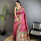 Joban Fashion Hot Pink Banarasi Soft Silk Woven Saree | Swadesiicart
