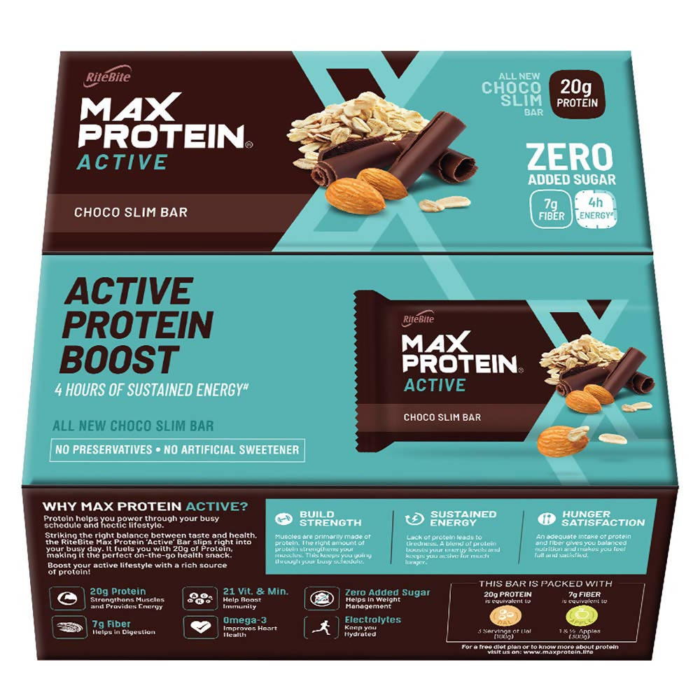 RiteBite Max Protein Active Choco Slim Bar - Swadesiicart