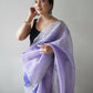 Vamsee Shirovastra Print Lavender Organza Saree - Swadesiicart