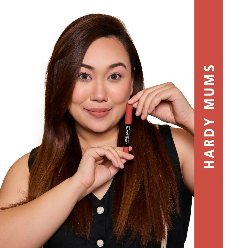 Love Earth Lip Crayon Non-Transfer Lipstick 1.O And Sharpener - Swadesiicart