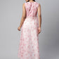 Ahalyaa Women Pink Organza Digital Printed Dress | Swadesiicart