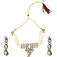 Mominos Fashion Johar Kamal Gold-Polished Brass Finish Kundan/Stone Choker For Women (White) | Swadesiicart