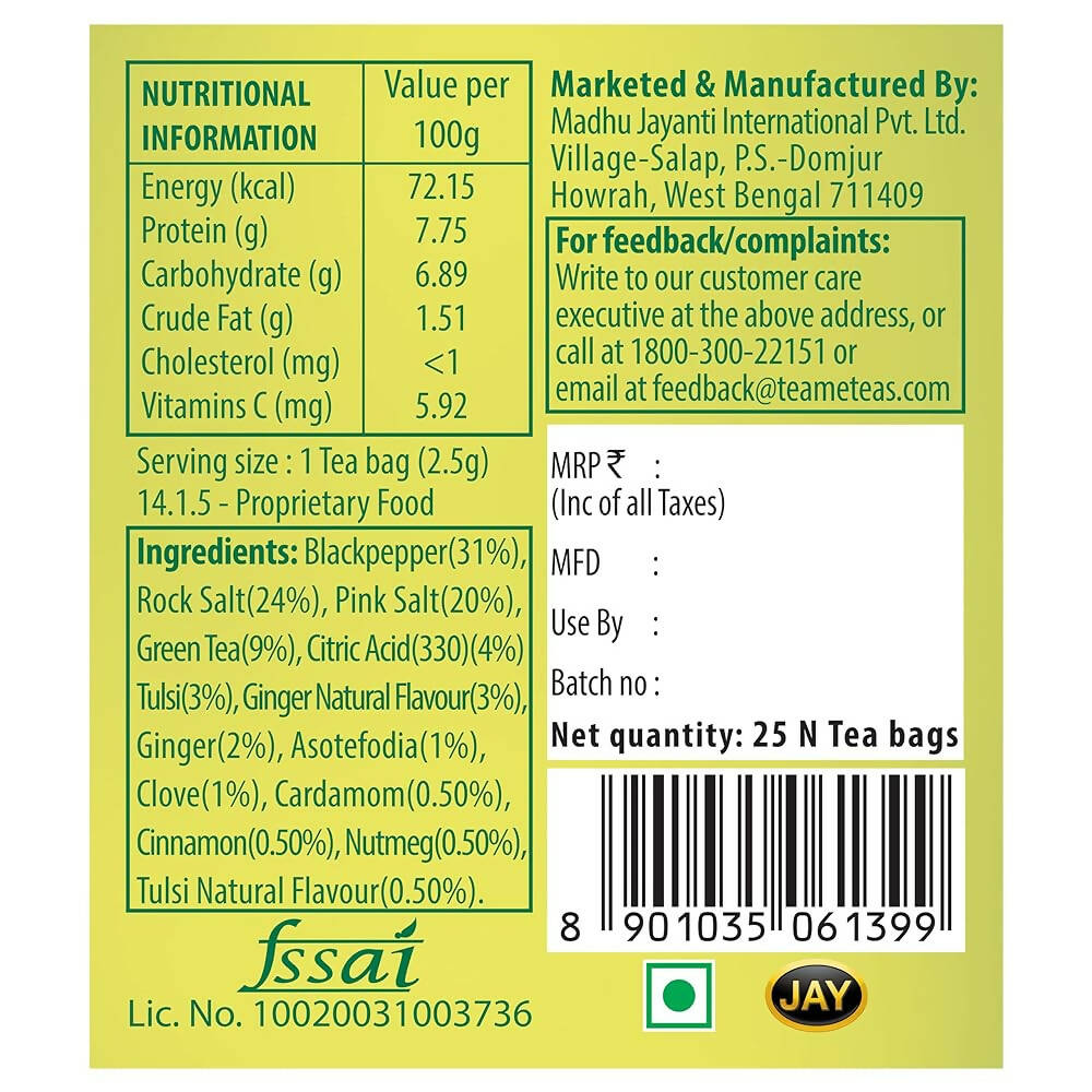 TE-A-ME Cleanse Kadha Green Tea Bags - Swadesiicart