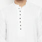 Even Apparels White Viscose Long Men's Kurta With Band Collar | Swadesiicart
