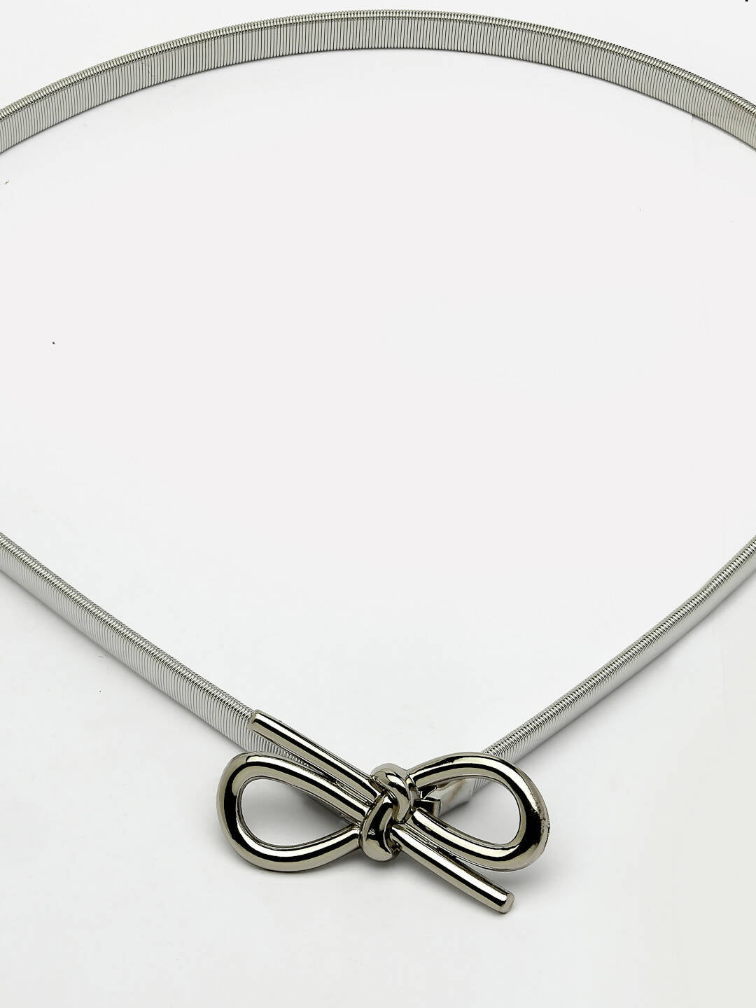 NVR Women Circular Silver Plated Stretchable Metal Belt | Swadesiicart