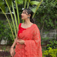 Vamsee Sujal Orange Organza Saree - Swadesiicart