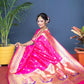 Jyoti Fashion Women's Pink Paithani Silk Zari Woven Saree with Blouse | Swadesiicart