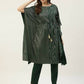 FIORRA Women's Green Poly Crepe Kaftan Type Kurta Set - Swadesiicart