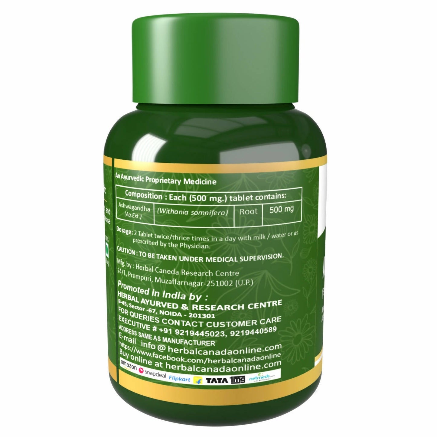 Herbal Canada Ashwagandha Extract Tablets - Swadesiicart