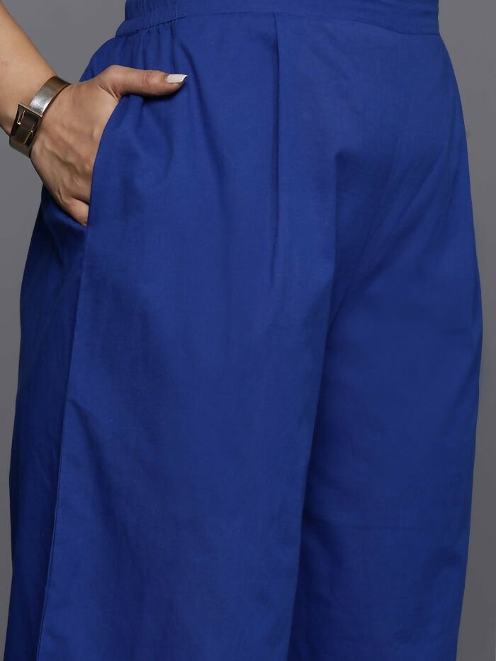 Ahalyaa Women's Traditional wear Kurta Set - Blue | Swadesiicart