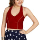 Aastha Fashion Women's Women's Maroon Velvet Solid Readymade Blouse
