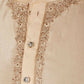 Bluesaanchi Men's Chandery Silk Light Khaki Embroidered Kurta Set | Swadesiicart