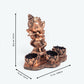 Golden Peacock Brown Ganesha Diya Holder | Swadesiicart