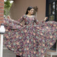 Aayaa Designer Printed Georgette Full Flare Gown With Dupatta - Multi Color