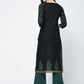 Aniyah Cotton Block Printed Black Straight Kurta (AN-131K) - Swadesiicart