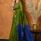 Very Much Indian Handloom Pure Cotton Silk Saree With Sleek Golden Border - Green | Swadesiicart