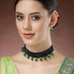 NVR Women's Green Artificial Beads Layered Necklace with Drop Earring - Swadesiicart