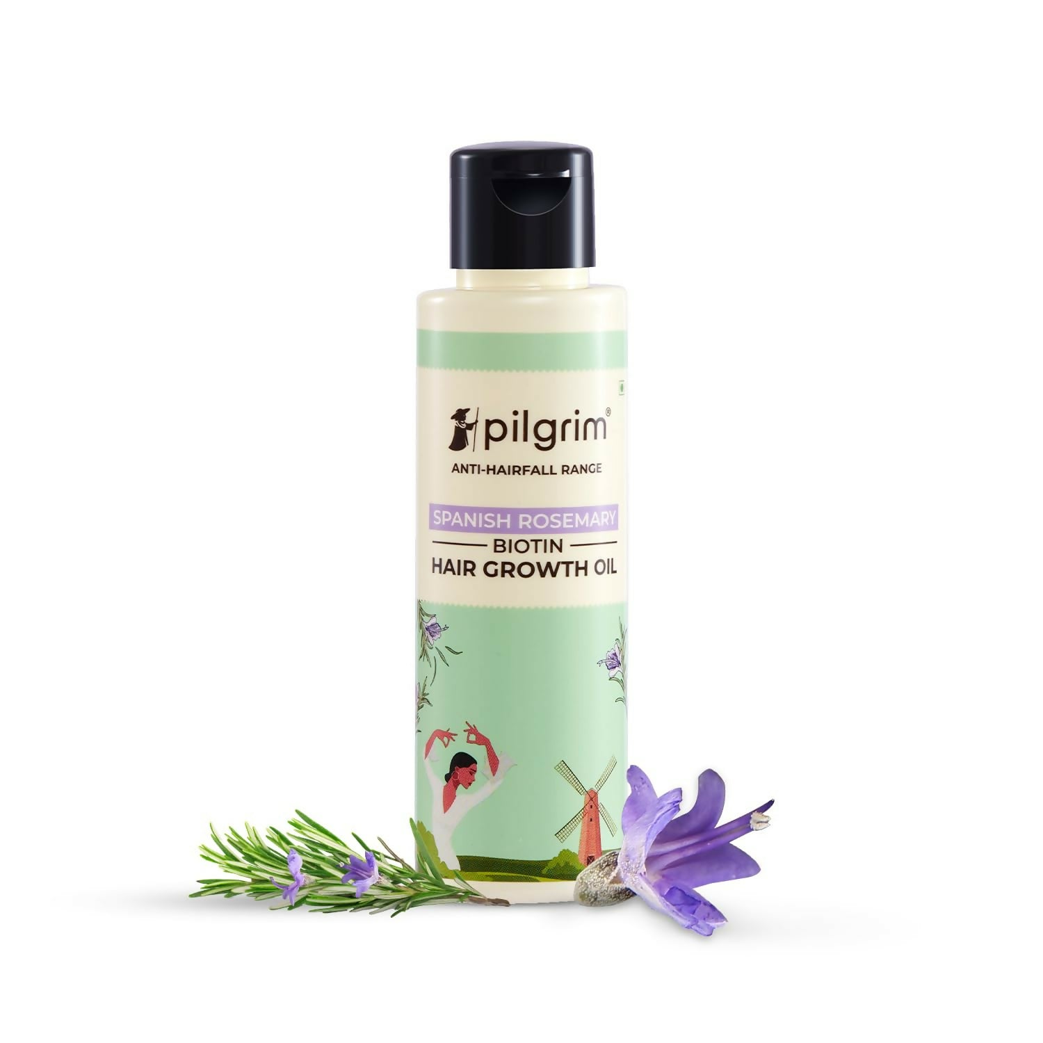 Pilgrim Spanish Rosemary & Biotin Hair Growth Oil To Control Hair Fall & Strengthens Hair - Pilgrim