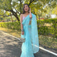 Vamsee Sky Blue Organza Saree - Swadesiicart