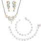 AanyaCentric Gold-Polished Mangalsutra Pendant Earring Set & Silver Plated Anklet