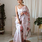 Vamsee Pinki Khatali Baby Pink Organza Saree - Swadesiicart