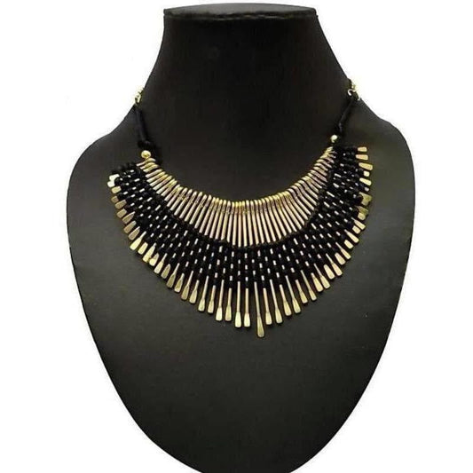 MS Fashion India Traditional Black Color Threaded Necklace For Women | Swadesiicart