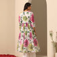 Pomcha Jaipur White Gul Gulistan Anarkali Set | Swadesiicart