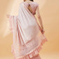 Pink Lycra Frill Details, Hand Embroidered Brooch Saree - Norita Hit Design - Swadesiicart