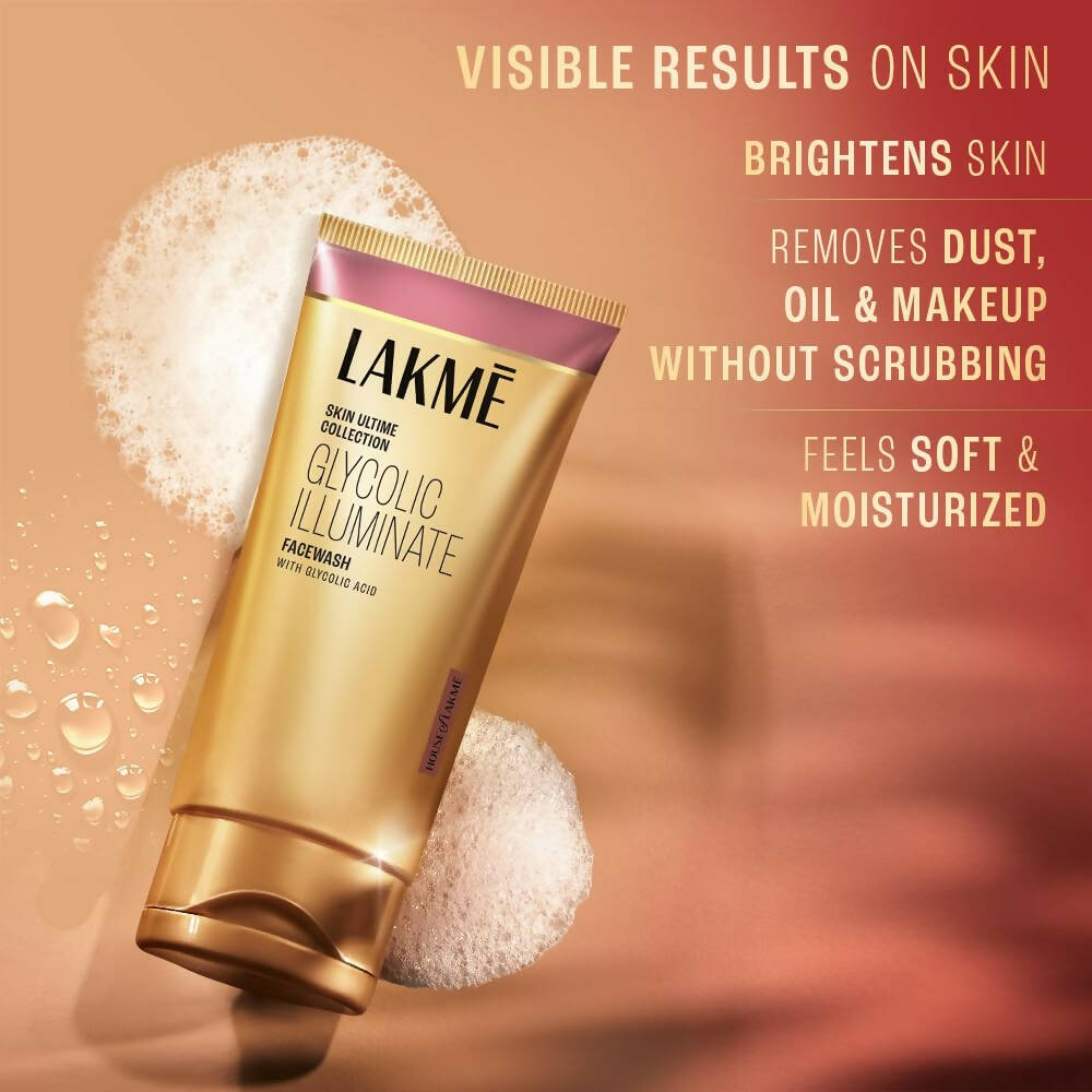 Lakme Glycolic Illuminate Facewash with Glycolic Acid - Swadesiicart