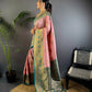 Joban Fashion Banarasi Baby Pink Woven Soft Silk Saree | Swadesiicart