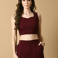 Myshka Women's Magenta Solid Top With Trousers - Swadesiicart