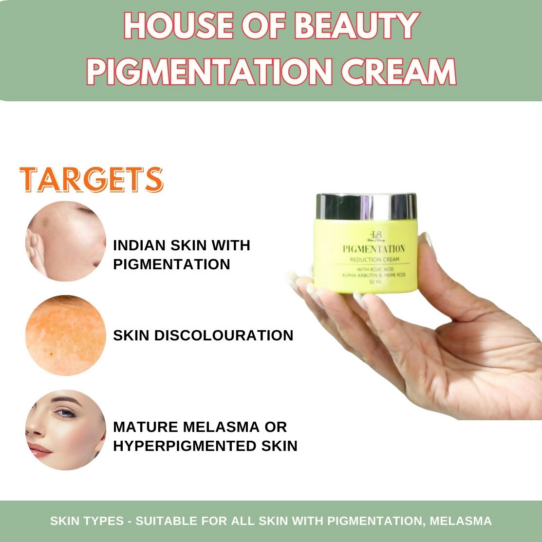 House of Beauty Pigmentation Reduction Cream - Swadesiicart