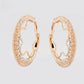 VOJ Women Gold-Polished Studded Beads Stainless Steel Double Circular Hoop Earrings - Swadesiicart