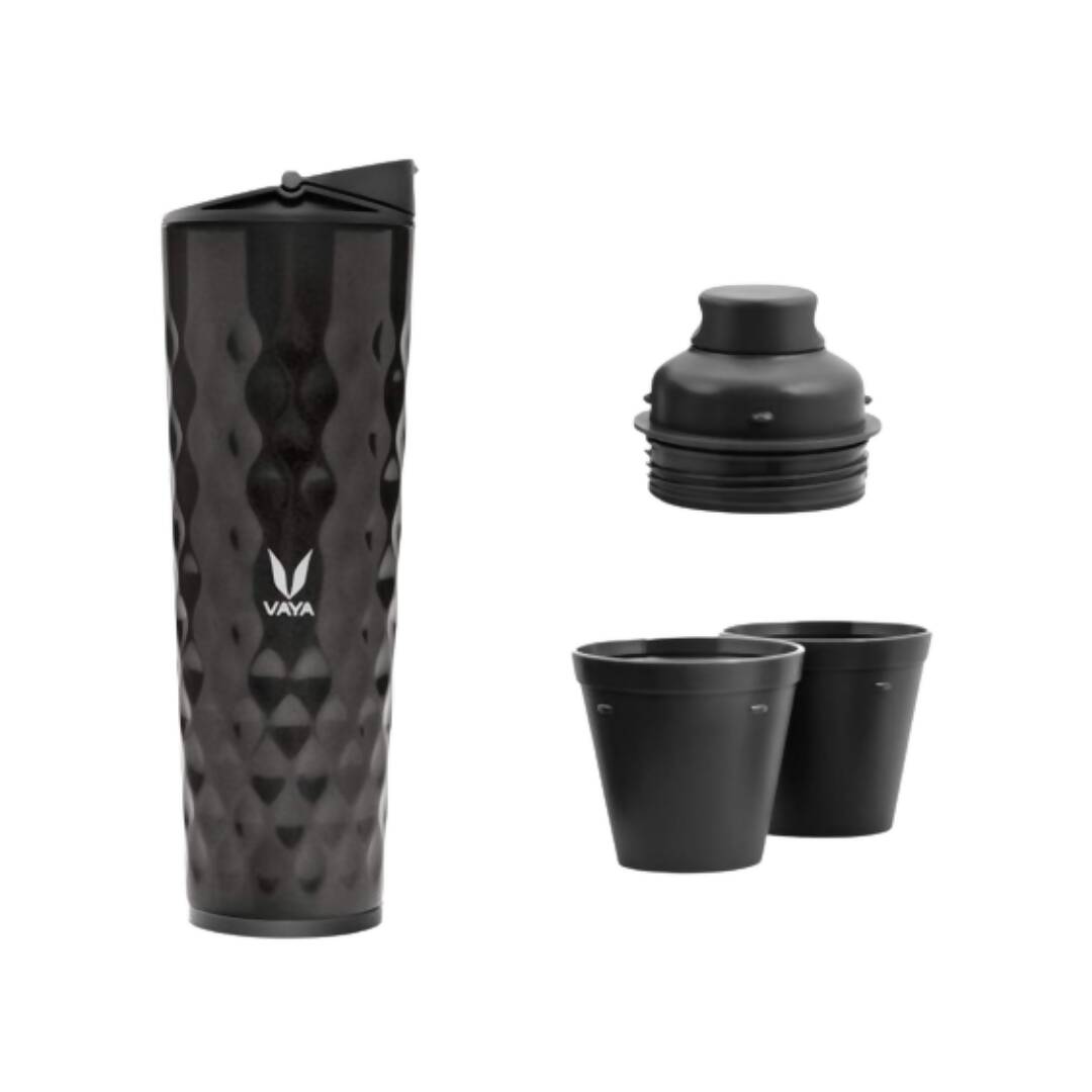 Vaya Drynk Stainless Steel Water Bottle Tumbler for Office - 600ml (Black) | Swadesiicart