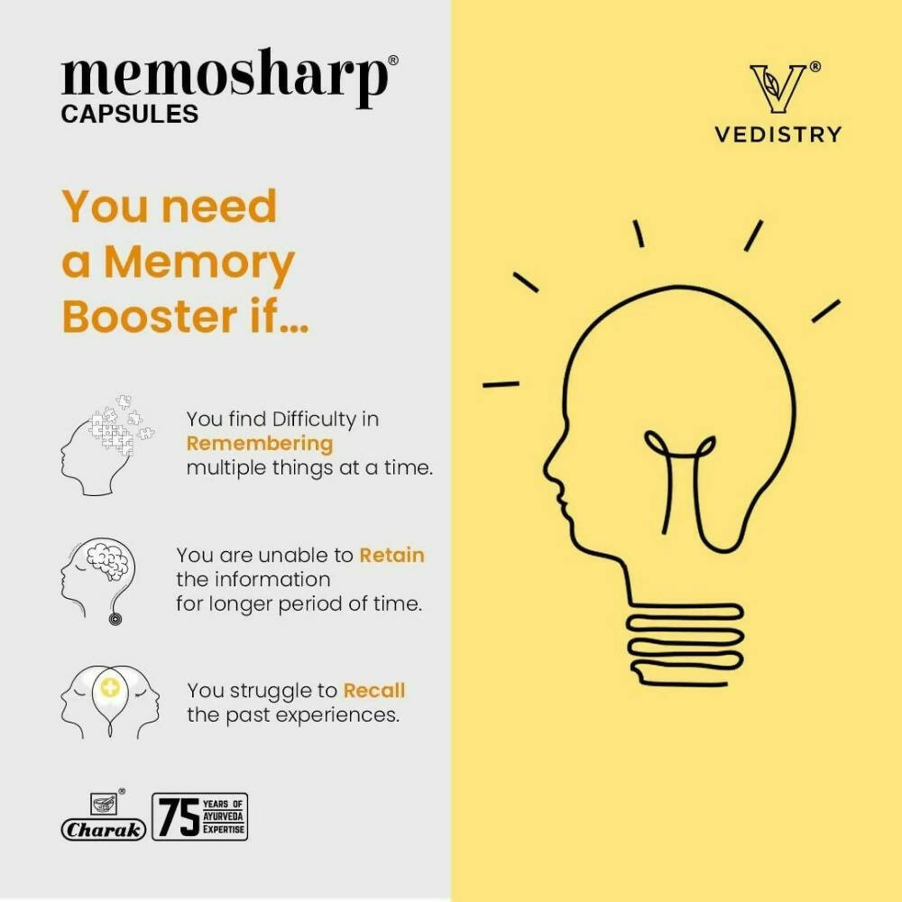 Vedistry Memosharp Capsules - Swadesiicart
