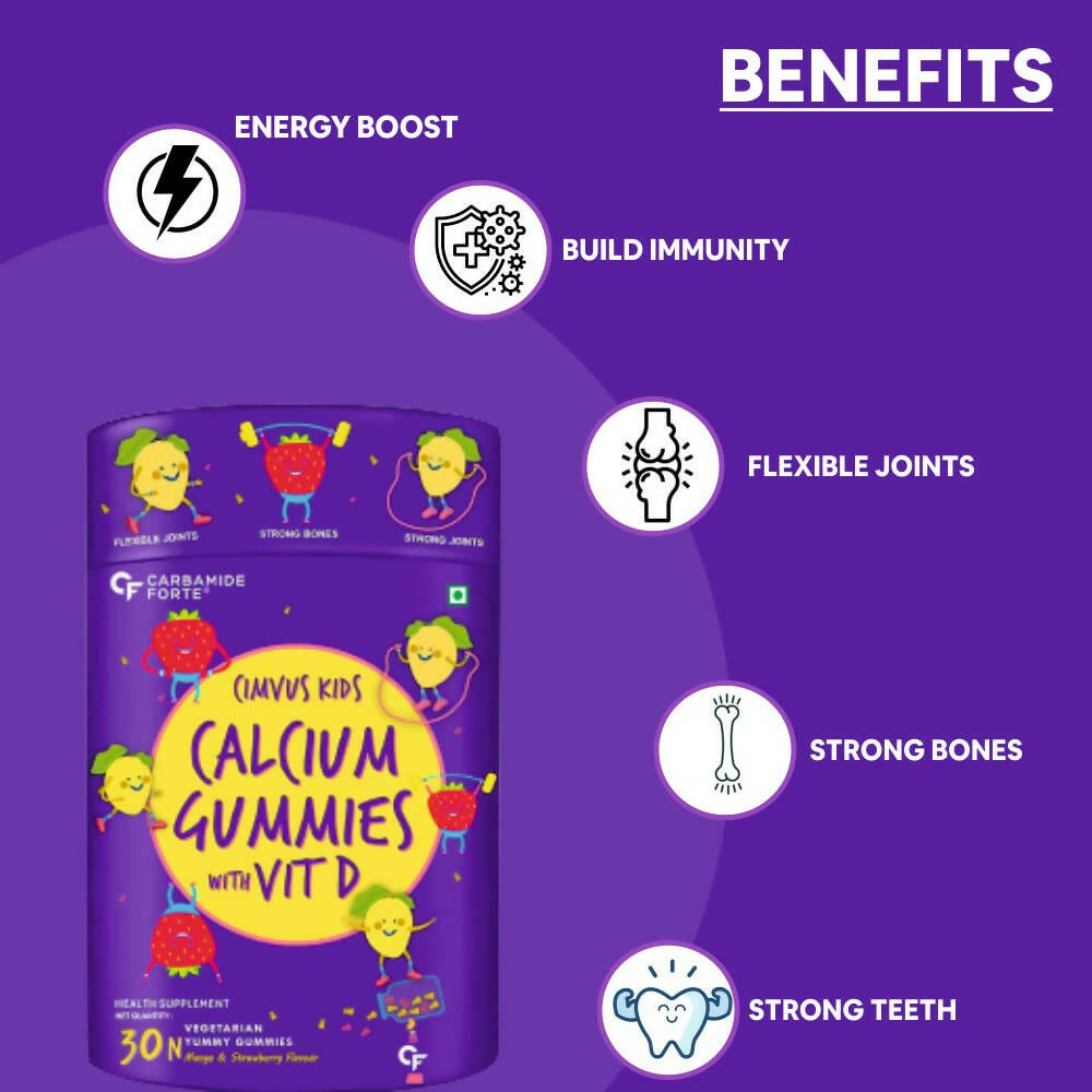 Carbamide Forte Calcium with Vitamin D Gummies for Kids | Swadesiicart
