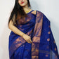 Exclusive Collection Beautiful Blue Cotton Silk Woven Handloom Saree With Running Blouse Piece - Swadesiicart
