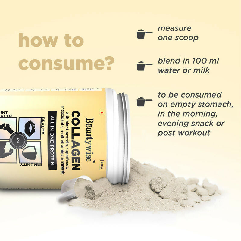 Beautywise All In One Collagen Proteins - Banana Caramel | Swadesiicart
