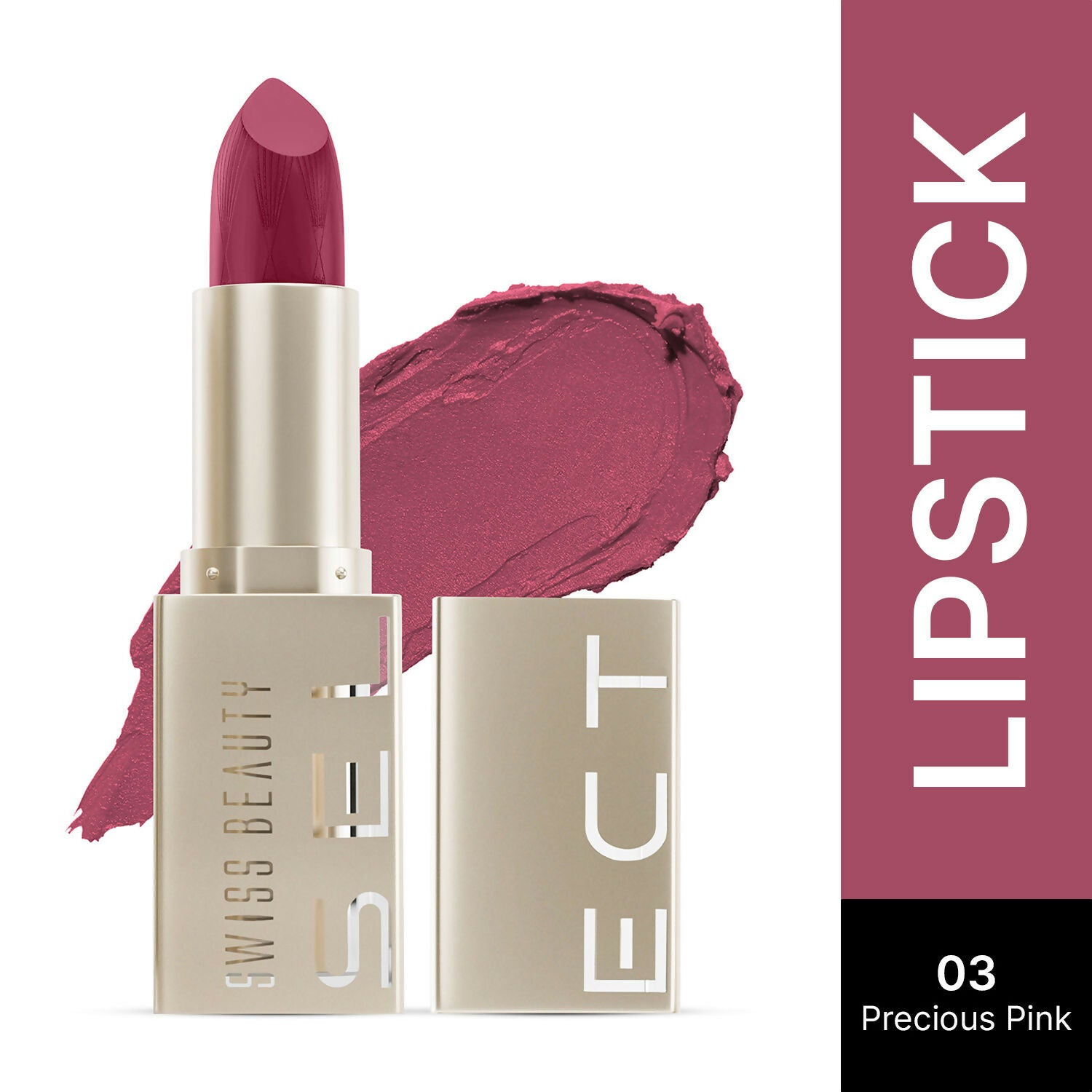 Swiss Beauty Select Creme Touch Hydrating Lipstick - 3 Precious Pink | Swadesiicart