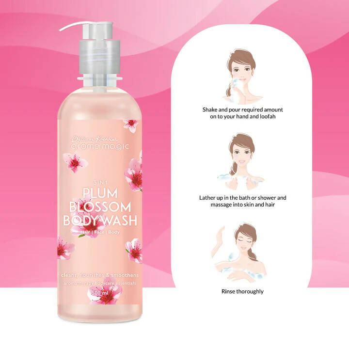 Blossom Kochhar Aroma Magic 3-in-1 Plum Blossom Body Wash | Antioxidant Aromatherapy Body Wash for Soft Skin - Swadesiicart