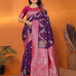 Joban Fashion Banarasi Plum Woven Soft Silk Saree | Swadesiicart