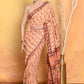 Very Much Indian Designer Modal Silk Saree With With Beautiful Floral Print - Light Orange | Swadesiicart