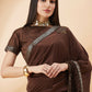 Brown Lycra Animal Print, Fancy Value Addition Fabric Saree - Norita Hit Design - Swadesiicart